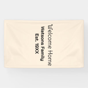 Willkommen zu Hause Familienname gegr. Jahr Gästeh Banner