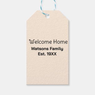 Willkommen zu Hause Familienname gegr. Jahr Gästeh Geschenkanhänger