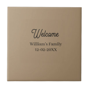 Willkommen zu Hause Familienname Haus Einweihung  Fliese