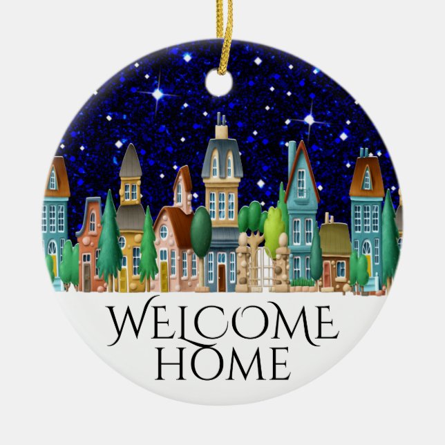 Willkommen zu Hause Keramik Ornament (Vorne)