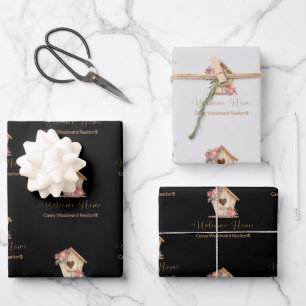 Willkommen Zu Hause Realtor Personalisiert in Schw Geschenkpapier Set