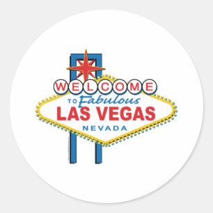 Willkommen-zu-Las-Vegas Runder Aufkleber