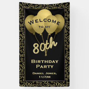 Willkommen zu meinem 80. Geburtstags-Party - Banner