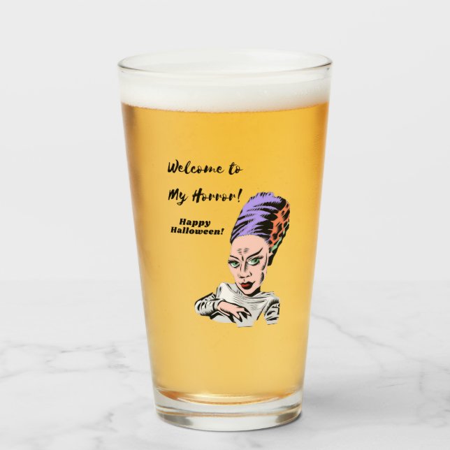 Willkommen zu meinem Horror Halloween Glas (Vorne (Gefüllt))