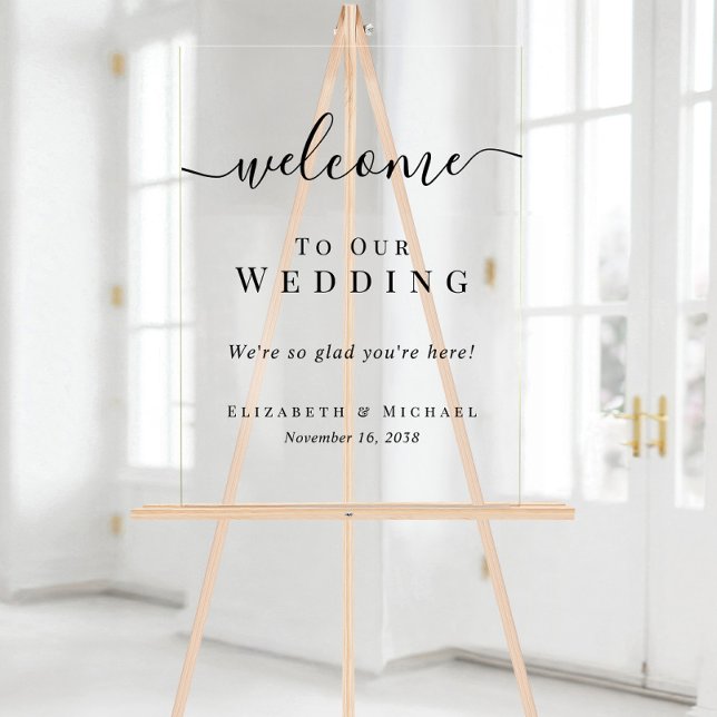 Willkommen Zu Unserer Hochzeit Acrylschild (Welcome To Our Wedding Acrylic Sign)