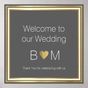 Willkommen zu unserer Hochzeit, nobler Empfang Poster