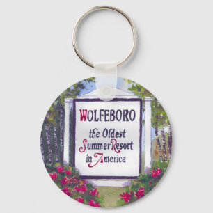 Willkommen zu Wolfeboro NH Zeichen Schlüsselanhänger