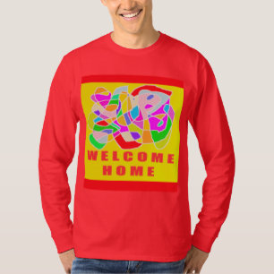 Willkommen Zuhause Art Puzzle Logo Design T-Shirt