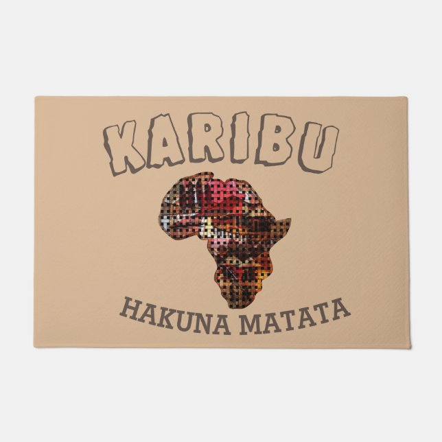 Willkommen Zuhause auf Africa Hakuna Matata Fußmatte (Vorderseite)