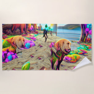 Willkommen Zuhause Beach Family Labrador Retriever Strandtuch