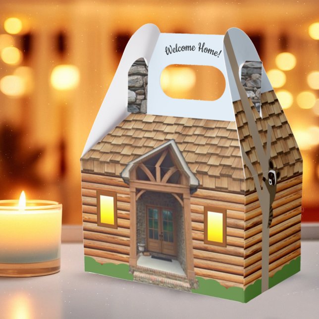 Willkommen Zuhause Log Cabin Realtor Geschenkboxen Geschenkschachtel (Von Creator hochgeladen)