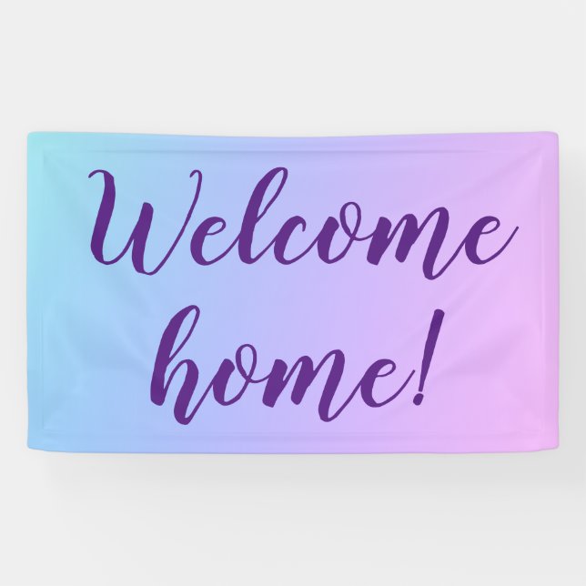 "Willkommen Zuhause!" Pastel Ombre Banner (Horizontal)