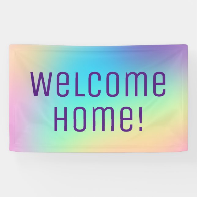 Willkommen Zuhause! Pastel Rainbow Banner (Horizontal)