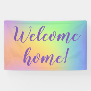 Willkommen Zuhause! Pastel Rainbow Banner