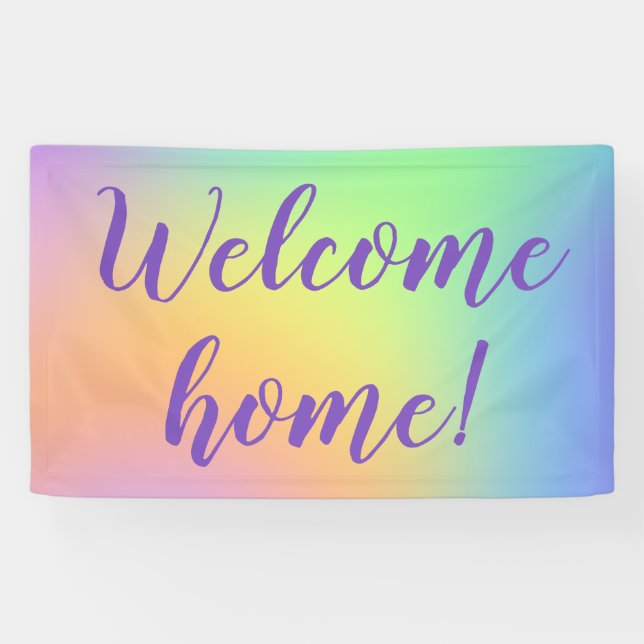 Willkommen Zuhause! Pastel Rainbow Banner (Horizontal)