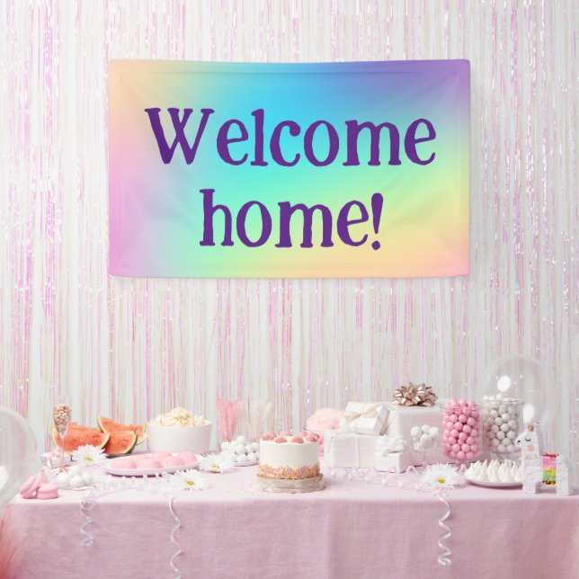 Willkommen Zuhause! Pastel Rainbow Banner (Party)