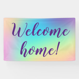 Willkommen Zuhause! Pastel Rainbow Banner