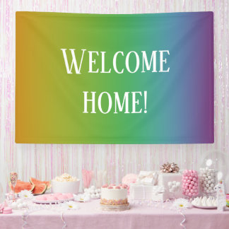 "Willkommen Zuhause!" Rainbow Gradient Banner
