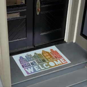 Willkommen Zuhause Rainbow Holland Amsterdam Color Fußmatte