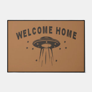 Willkommen Zuhause UFO Doormat, Planet Liebhaber M Fußmatte