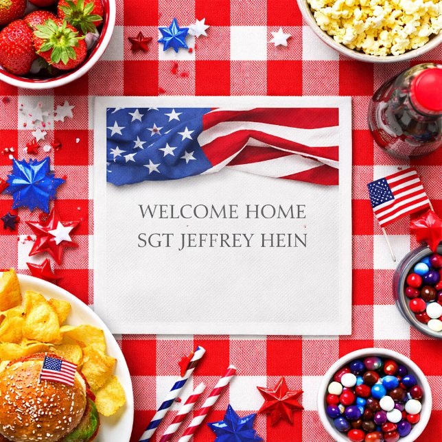 Willkommen Zuhause USA-Flagge Militär-Party Serviette (Von Creator hochgeladen)