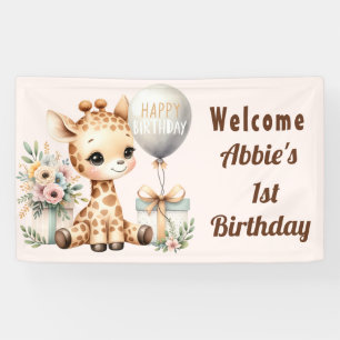 Willkommen zum 1. Geburtstag des kleinen Mädchens  Banner