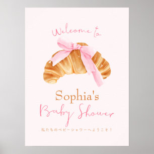 Willkommen zum Baby-Shower-Croissant 'Brötchen im Poster