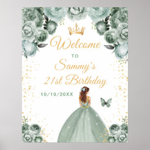 Willkommen zum Geburtstag der Prinzessin mit Salbe Poster