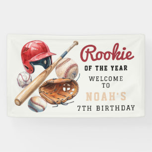 Willkommen zum Geburtstag mit Vintage-Baseball-Aus Banner