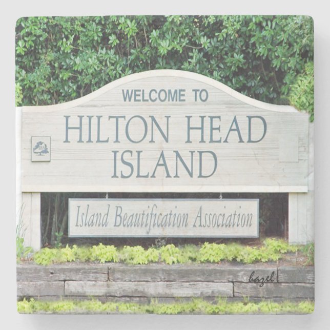 Willkommen zum Hilton- Head Steinuntersetzer (Vorderseite)
