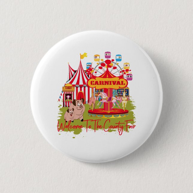 Willkommen zum Landkreis angemessen - Karneval Button (Vorderseite)