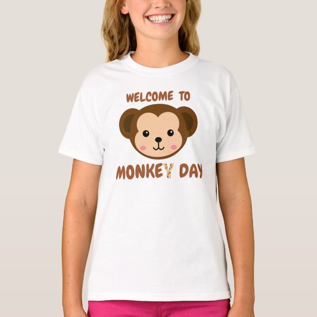 Willkommen zum Monkey-Tag. T-Shirt (Vorderseite)