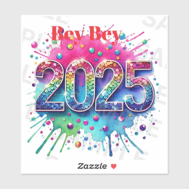 Willkommen zum Neujahrs-Stickerdesign Aufkleber (Blatt)