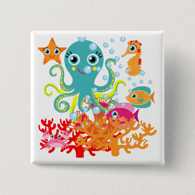 Willkommen zum Ozean Button (Vorderseite)