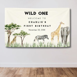 Willkommen zum Safari-Tier-Geburtstag Banner