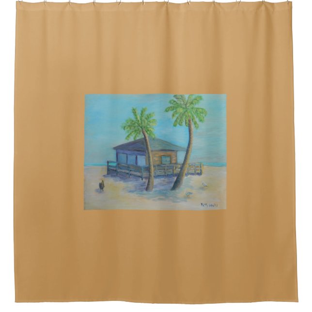 WILLKOMMEN zum STRAND Duschvorhang (Vorderseite)