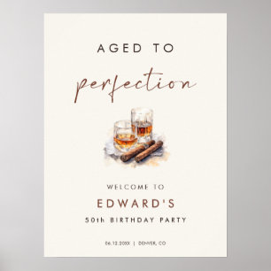 Willkommen zum Whisky- & Zigarren-Geburtstag "Aged Poster