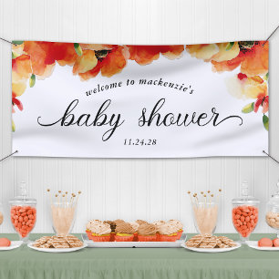 Willkommen zur Baby Shower Golden Poppy Banner