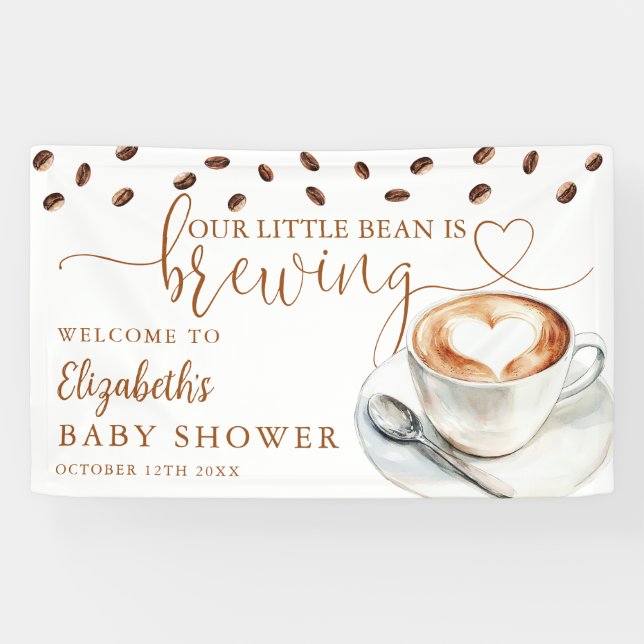 Willkommen zur Baby Shower Little Bean Coffee Banner (Horizontal)
