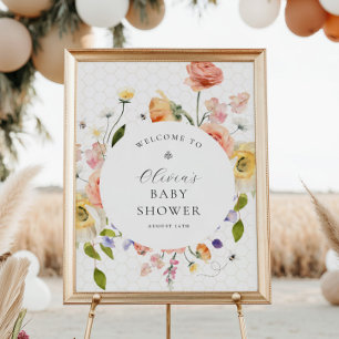 Willkommen zur Baby Shower 'Mama wird zur Biene' i Poster
