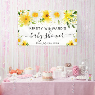 Willkommen zur Babyparty mit Gänseblümchen und gel Banner