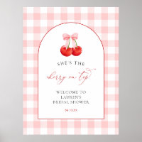 Willkommen zur Babyparty Pink Coquette Cherry on T