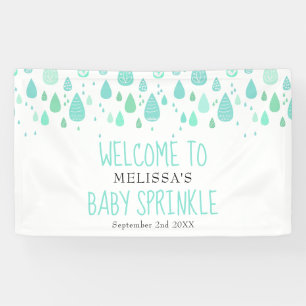 Willkommen zur Babysprinkle / Shower Cute Raindrop Banner