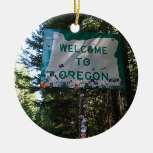 Willkommen zur Oregon-Staats-Zeichen-Verzierung Keramikornament