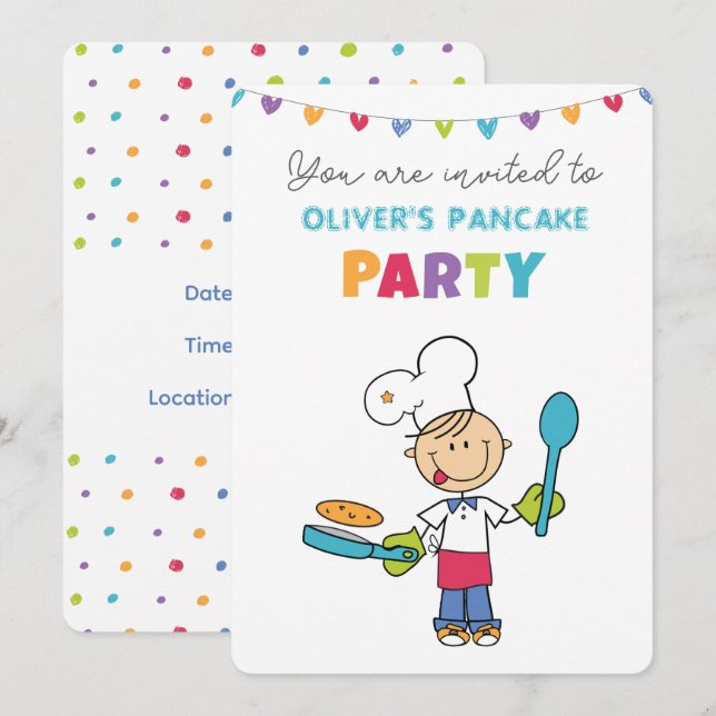 Willkommen zur Pfannkuchen-Party-Einladung Einladung (Vorne/Hinten)