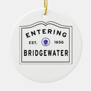 Willkommen zur Stadt von BRIDGEWATER MA Keramikornament