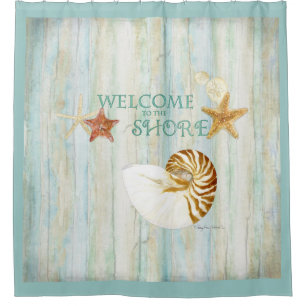 Willkommen zur Ufer-Strand-Haus-Gast-Bad-Kunst Duschvorhang