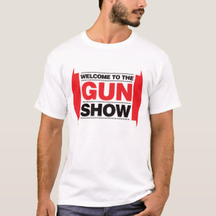 Willkommen zur Waffenmesse - Schwarzes und Rot T-Shirt