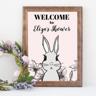 Willkommen zur Waldhasen-Frühlings-Baby-Party  Poster
