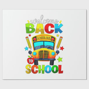 Willkommen zurück im Schulbus 1. Schultag unterric Geschenkpapier
